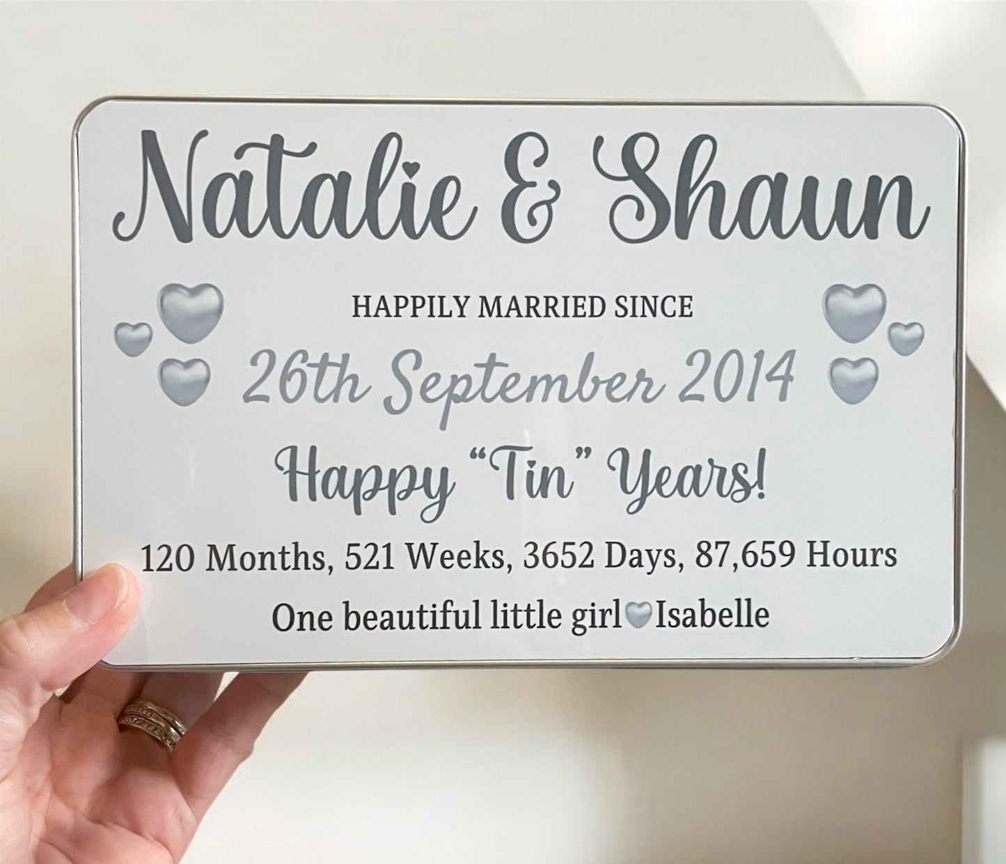 10th Wedding Anniversary Gift | Tin Anniversary Gift