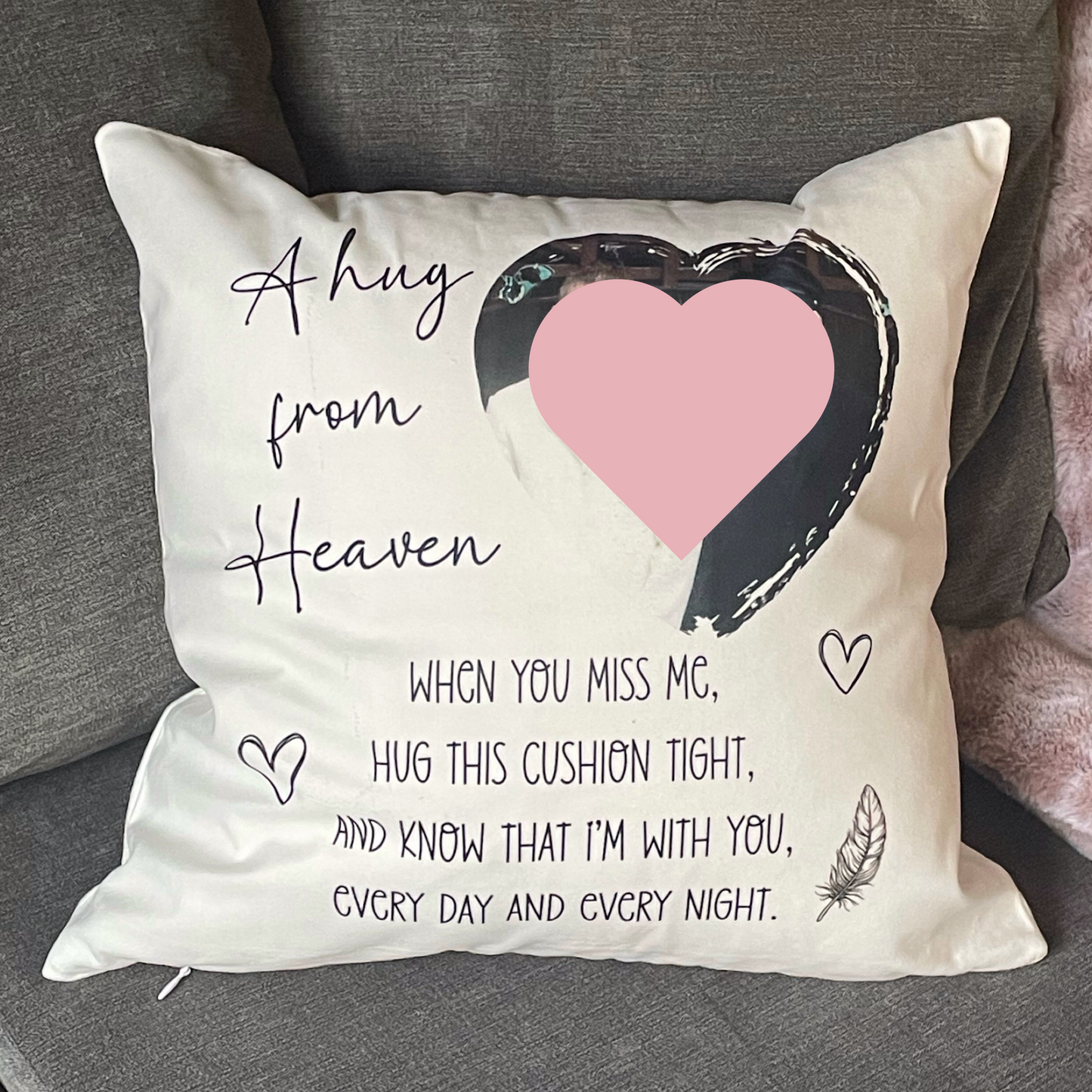 A Hug From Heaven Memorial Cushion | Memorial Remembrance Gift