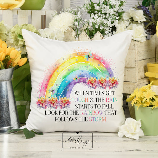 Rainbow Storm Quote Cushion