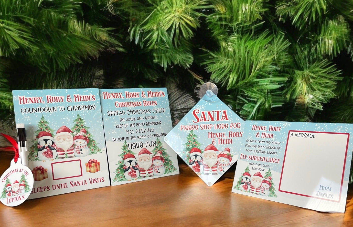 Christmas Santa & Friends Countdown To Christmas Sign