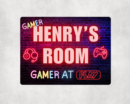 Gamer Room Sign Red