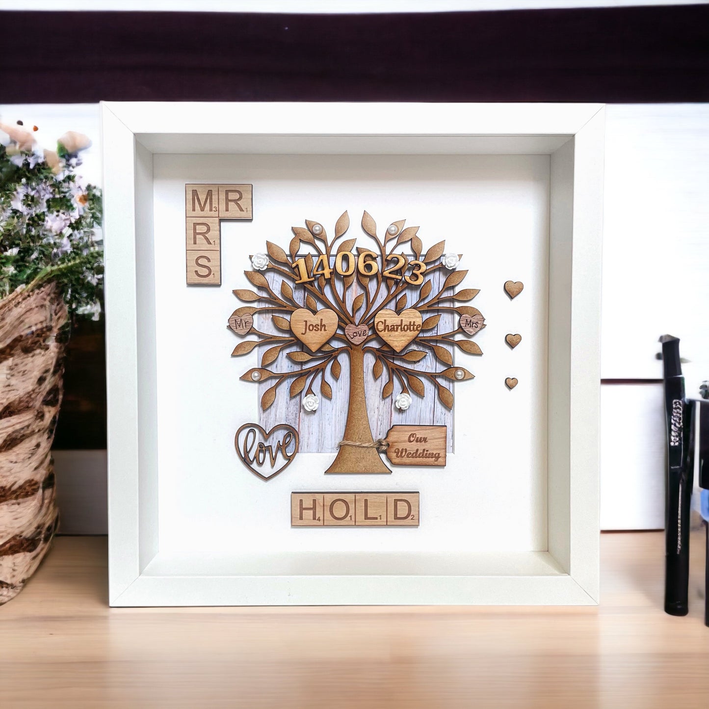 Wedding Gift Personalised Scrabble Frame | Mr & Mrs Wedding Gift Frame