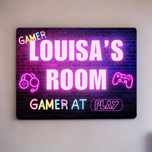Gamer Room Sign Pink