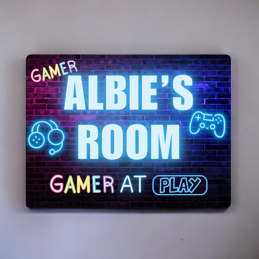 Gamer Room Sign Blue
