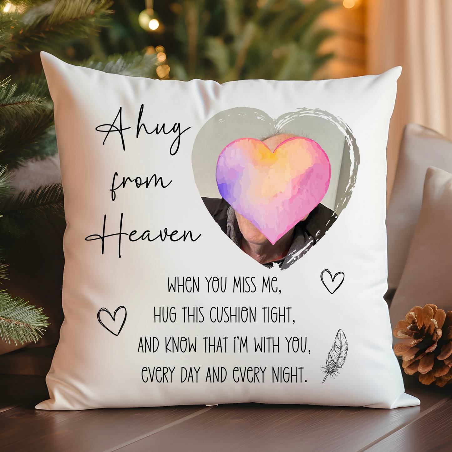 A Hug From Heaven Memorial Cushion | Memorial Remembrance Gift