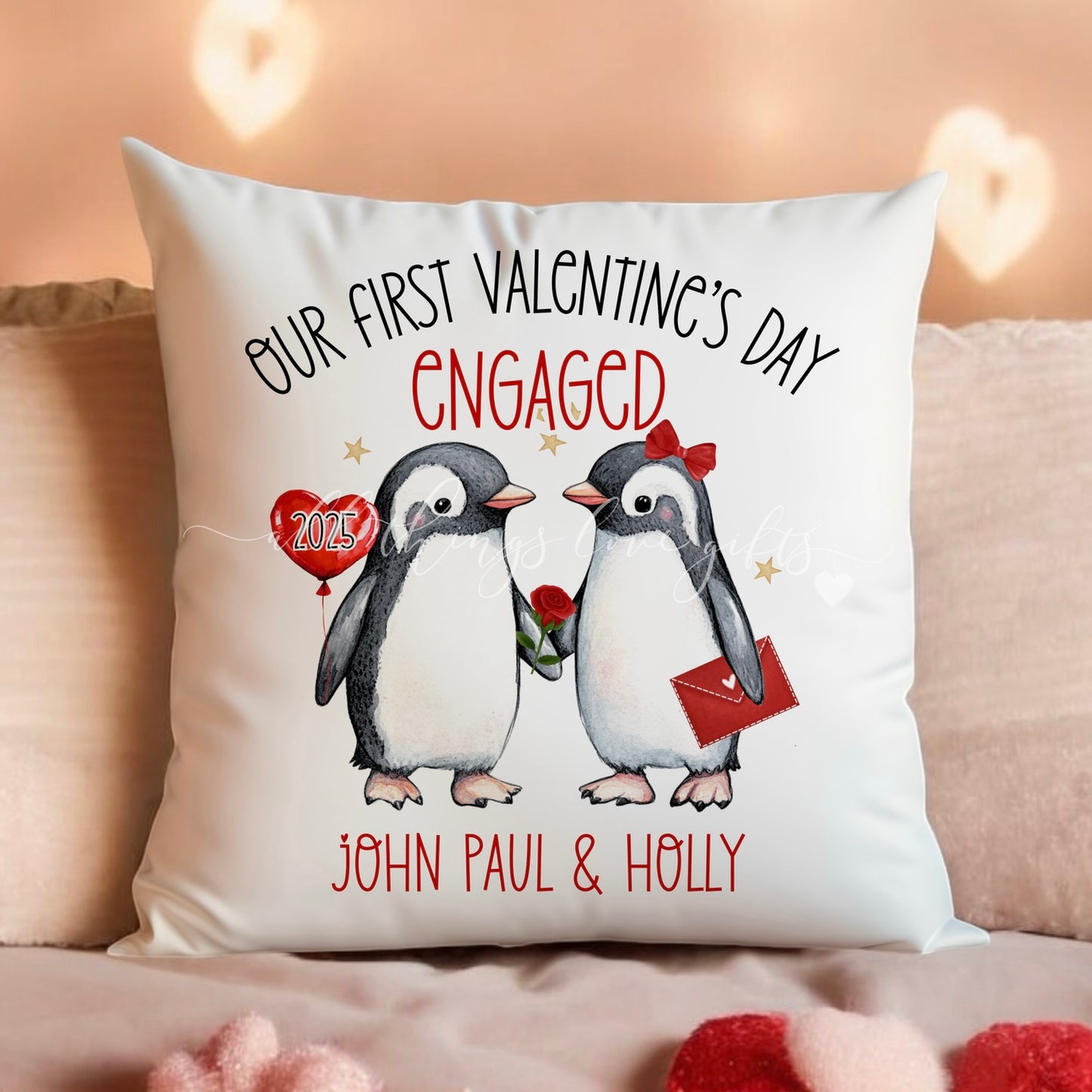 First Valentine’s Day Engaged Cushion