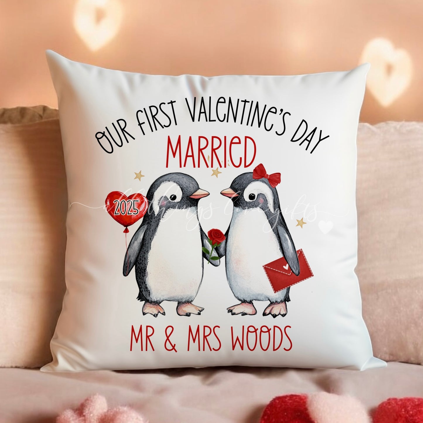 First Valentine’s Day Married Cushion