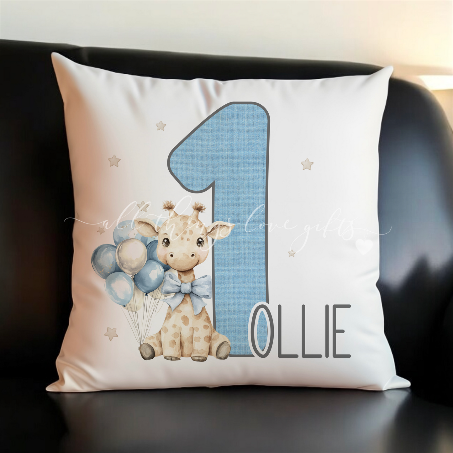 Children’s Giraffe Birthday Cushion | 1st Birthday Gift