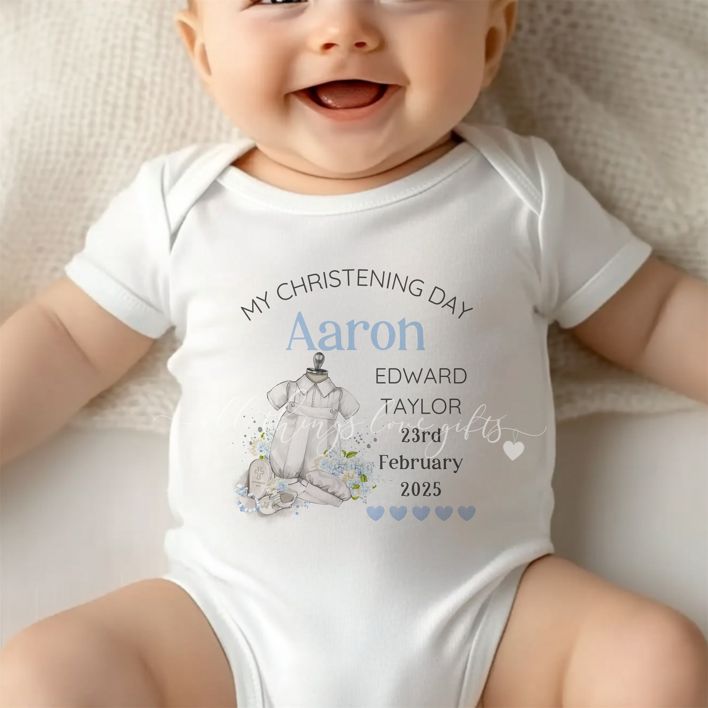 Christening Baby Vest. Baby Boy Christening Vest.