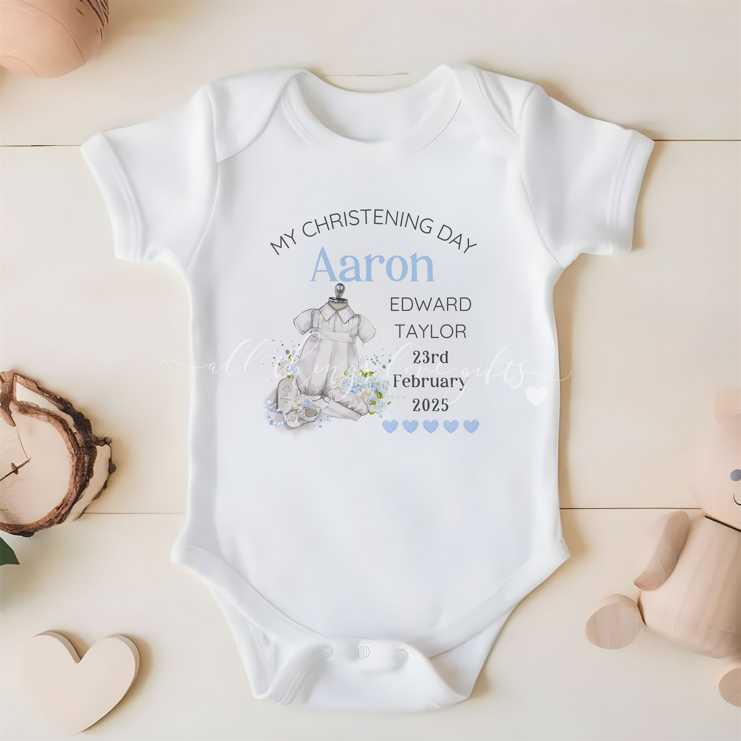 Christening Baby Vest. Baby Boy Christening Vest.
