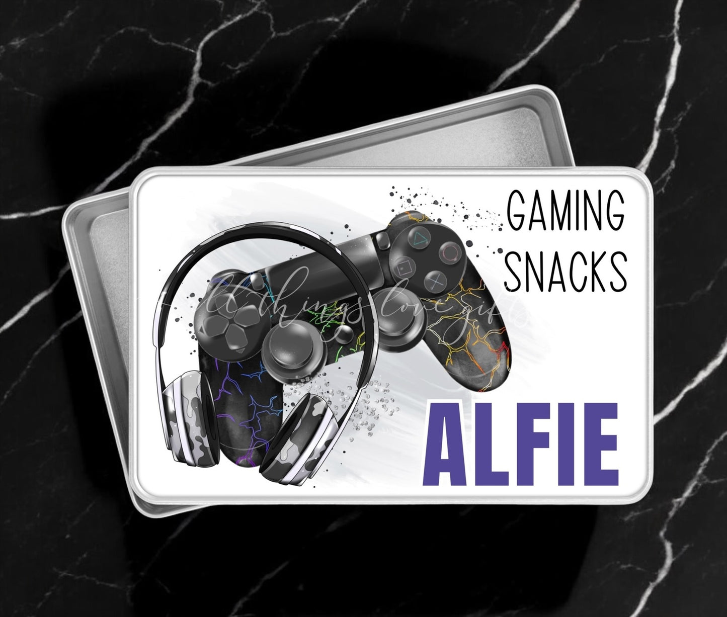 Gamer PlayStation Controller Headset Snack Tin