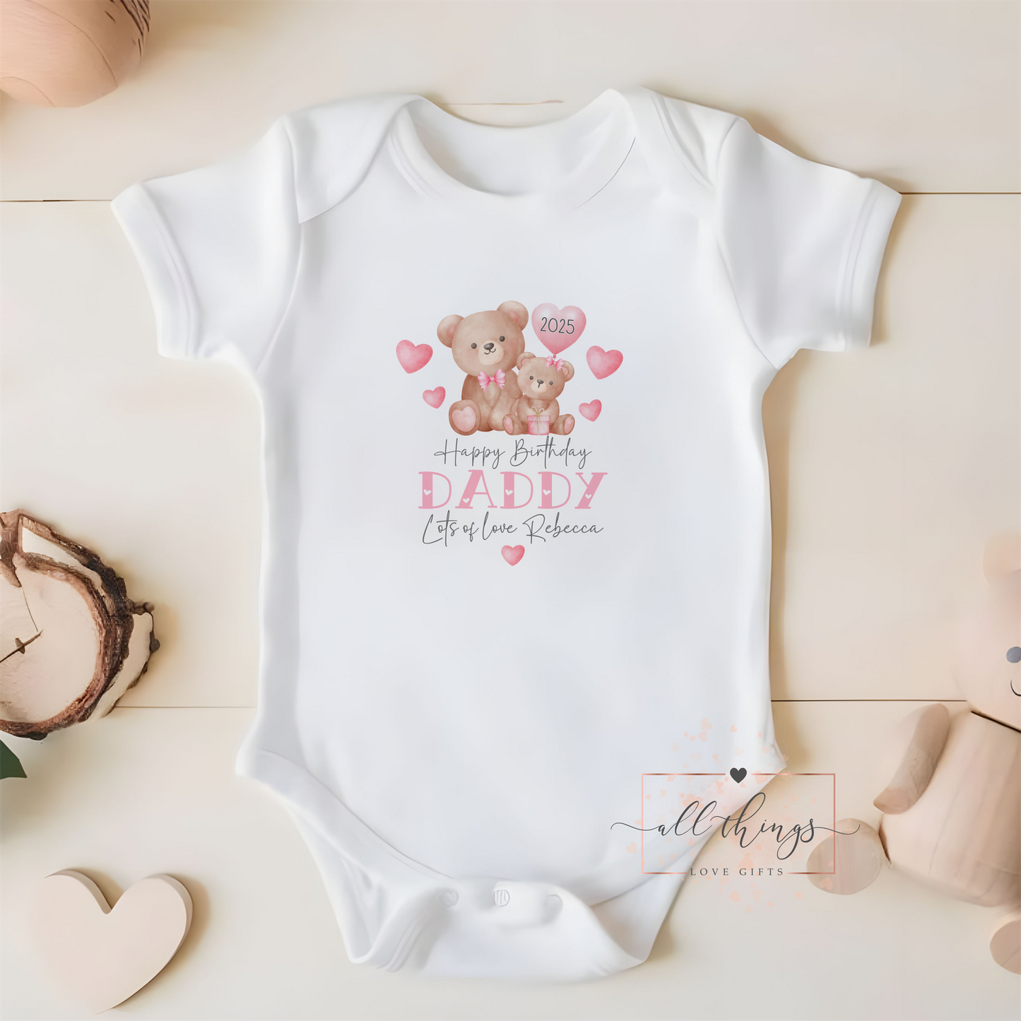 Daddy Birthday Baby Vest. First Birthday Daddy Baby Vest