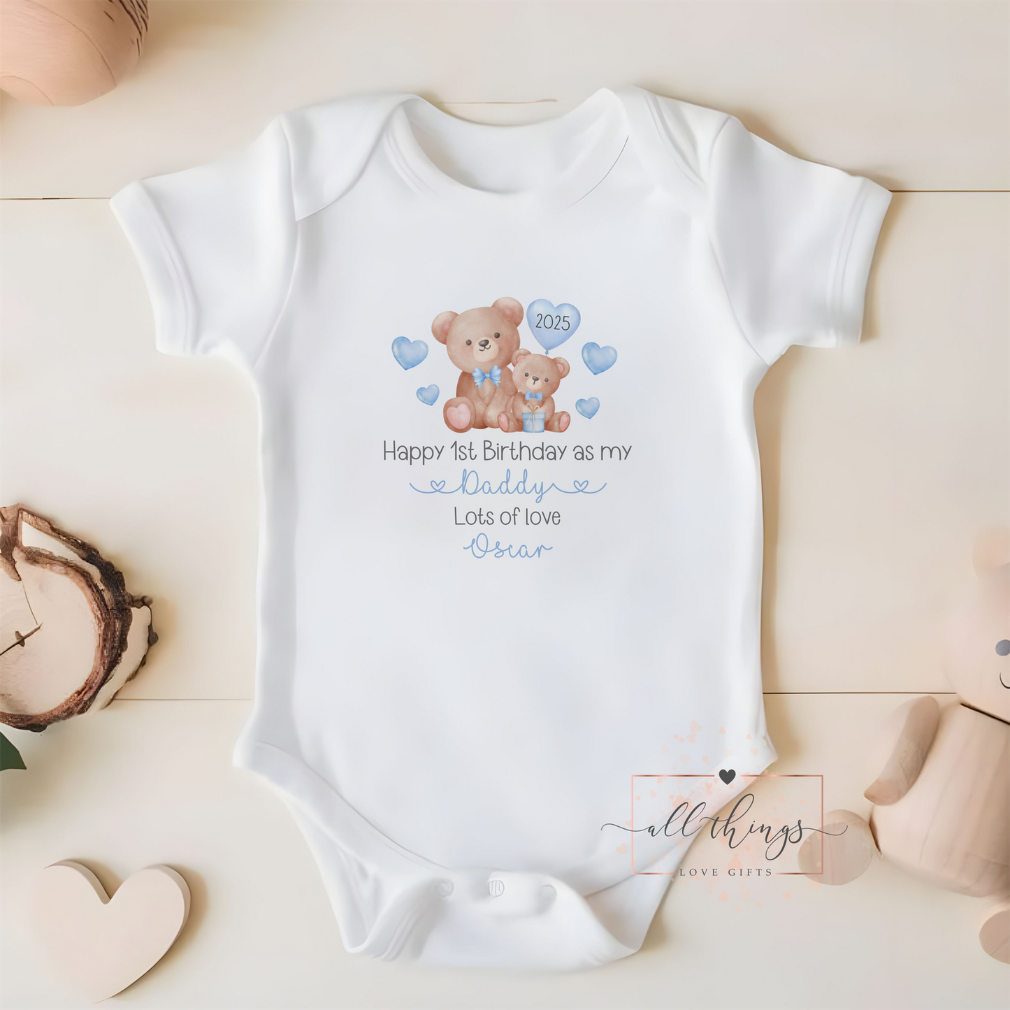 Daddy Birthday Baby Vest. First Birthday As A Daddy Baby Vest