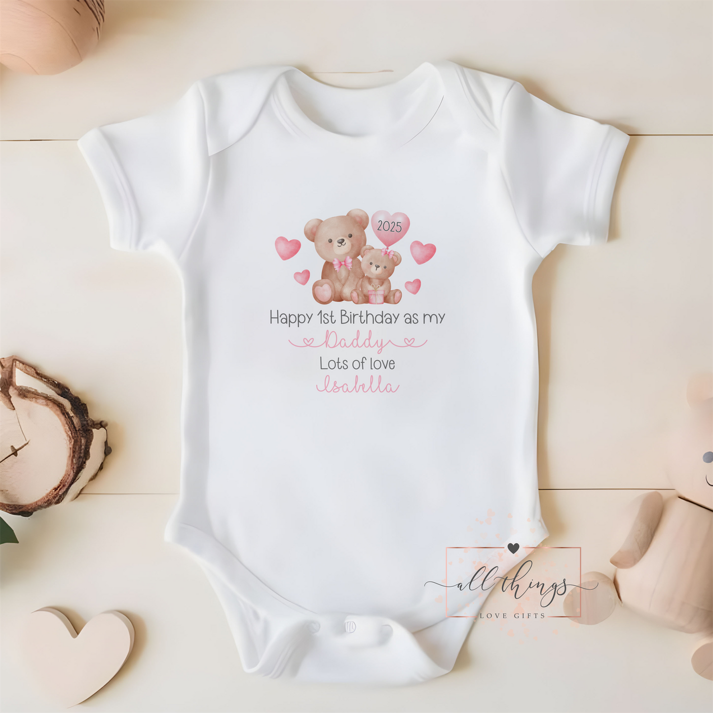 Daddy Birthday Baby Vest. First Birthday As A Daddy Baby Vest