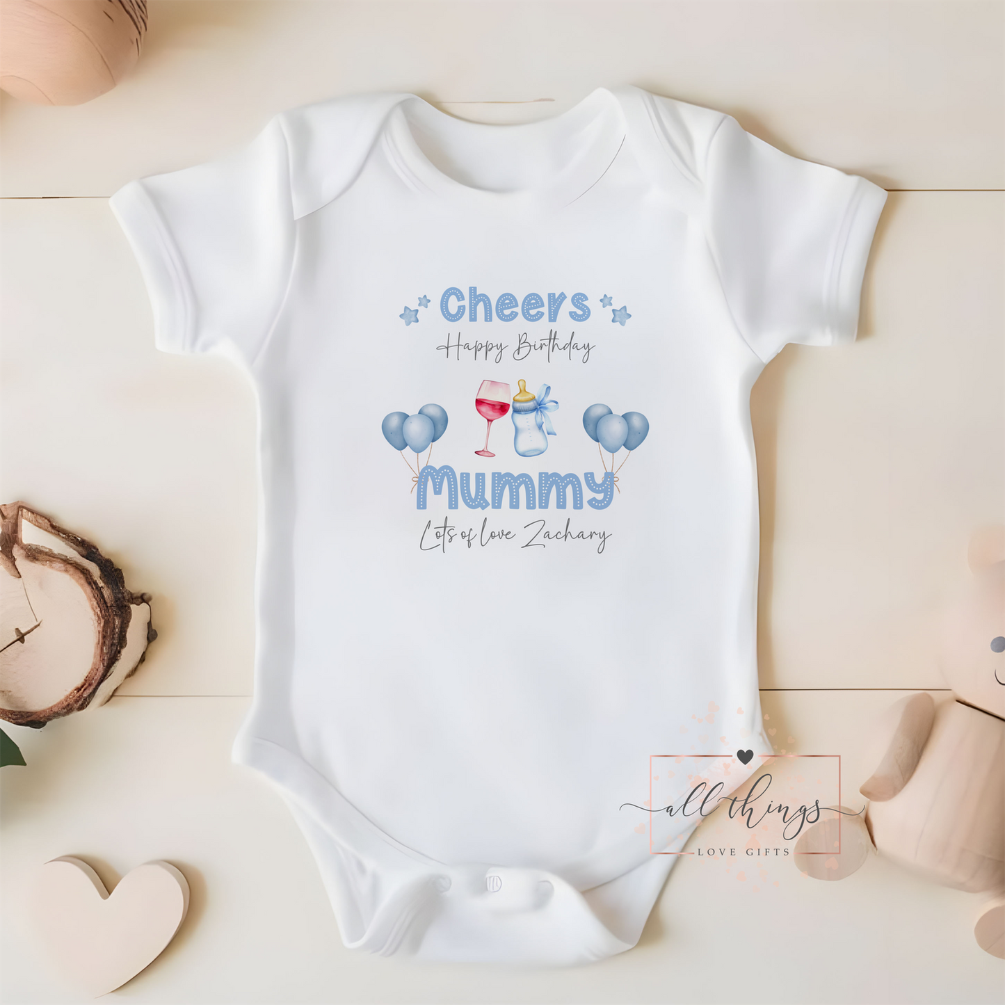 Mummy Birthday Baby Vest. Cheers Mummy Baby Vest
