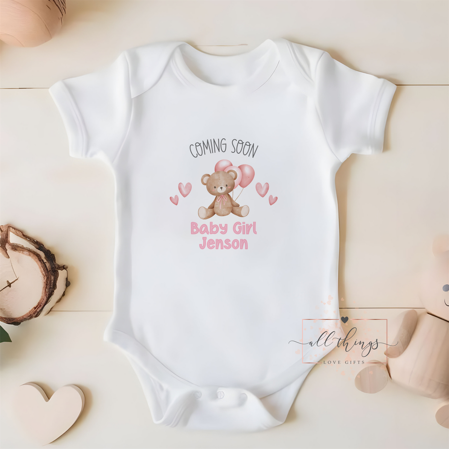 Baby Announcement Vest. Baby Girl Pregnancy Announcement