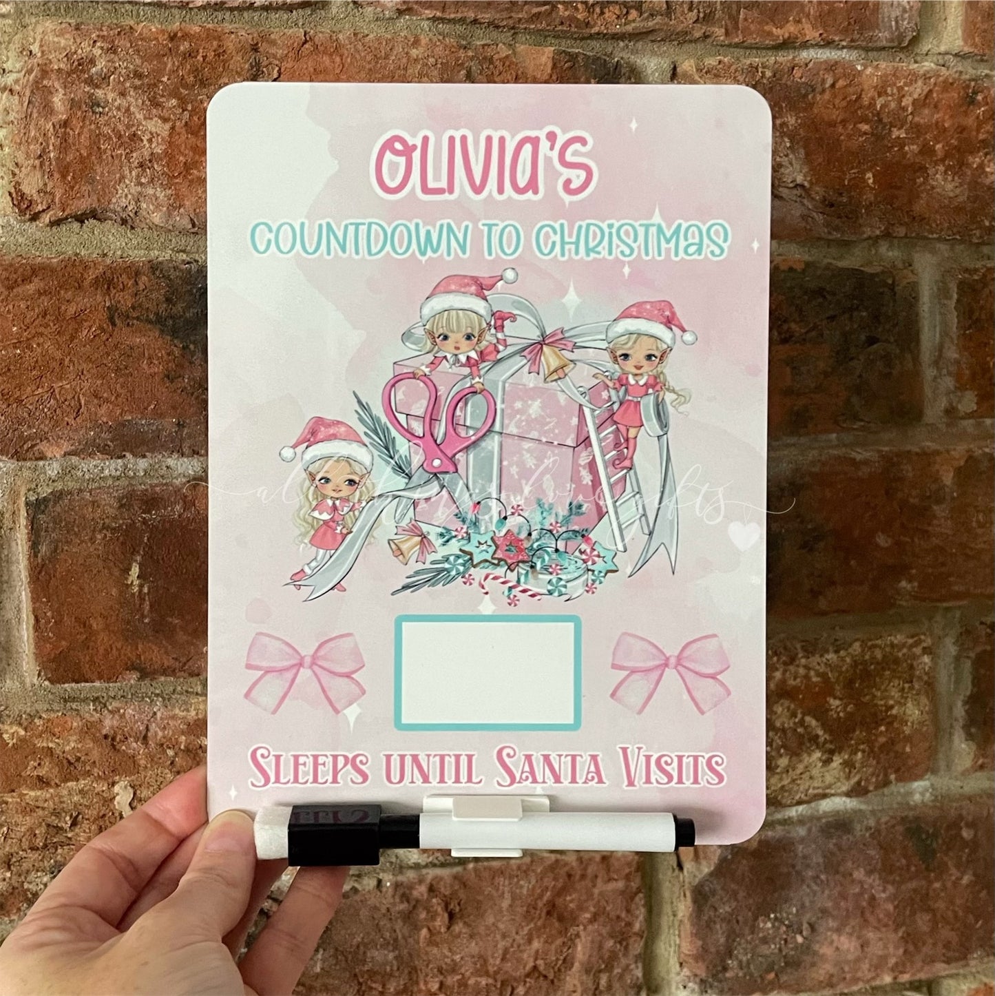 Christmas Elf Girl Countdown To Christmas Sign