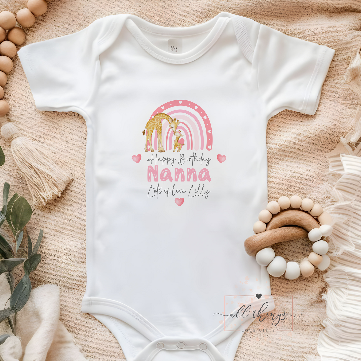 Grandma’s Nana Birthday Baby Vest. First Birthday As A Granny Nanny