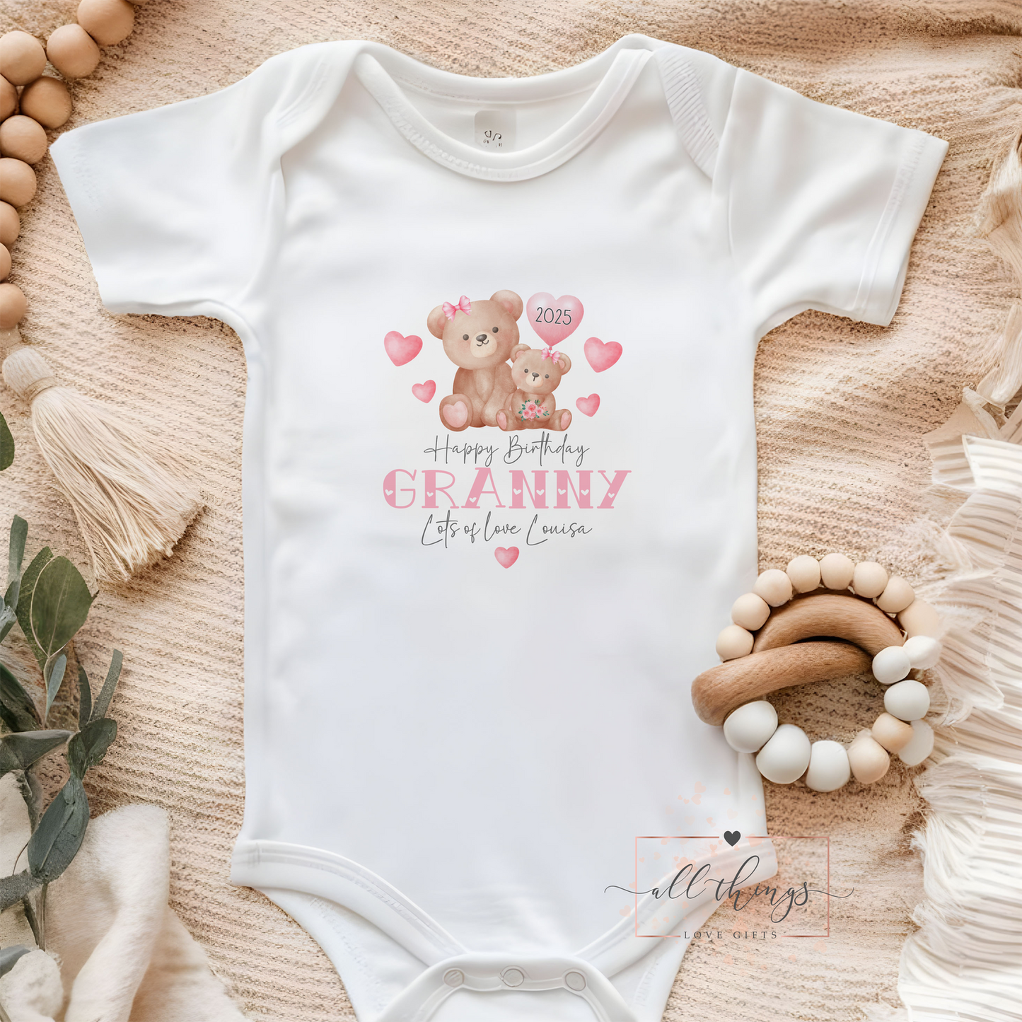 Grandma Nana Birthday Baby Vest. First Birthday As A Granny Nanny