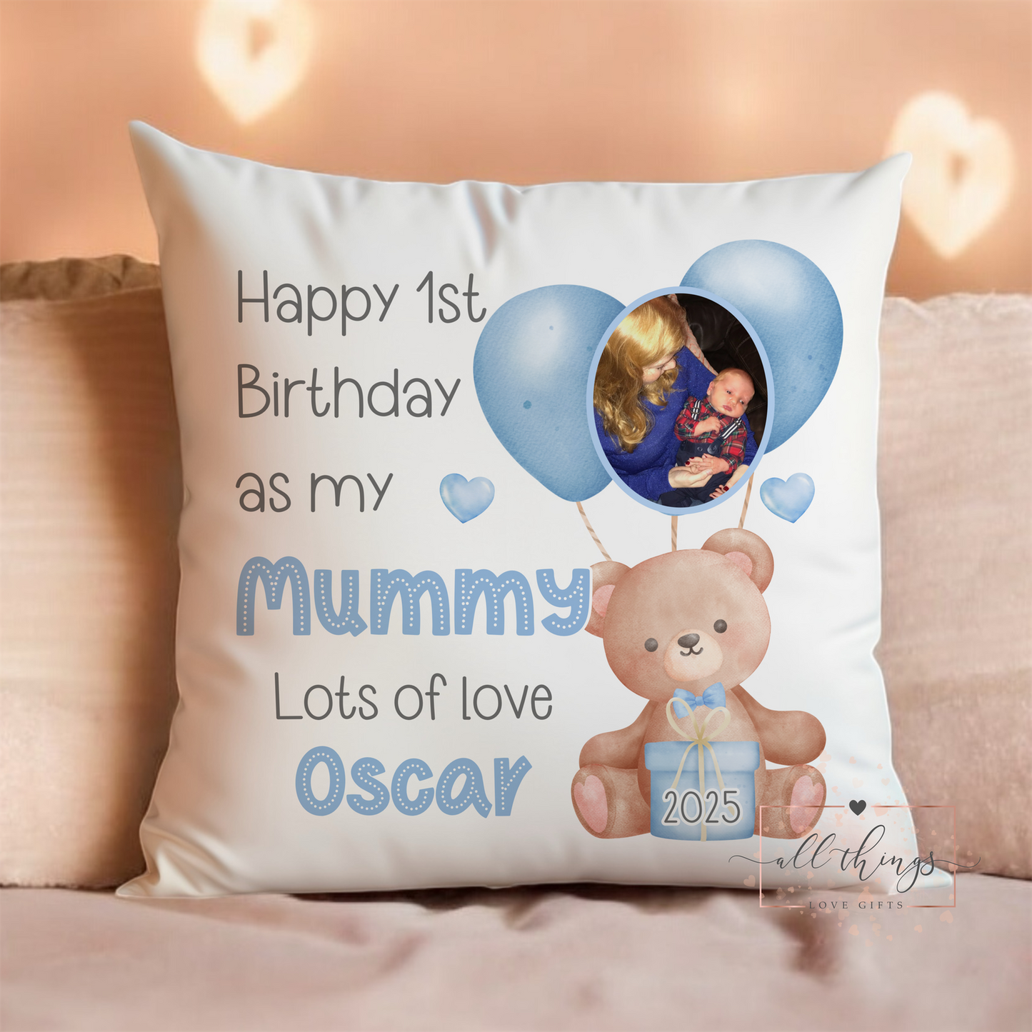 Mummy Mammy Birthday Photo Cushion. First Birthday As My Mummy