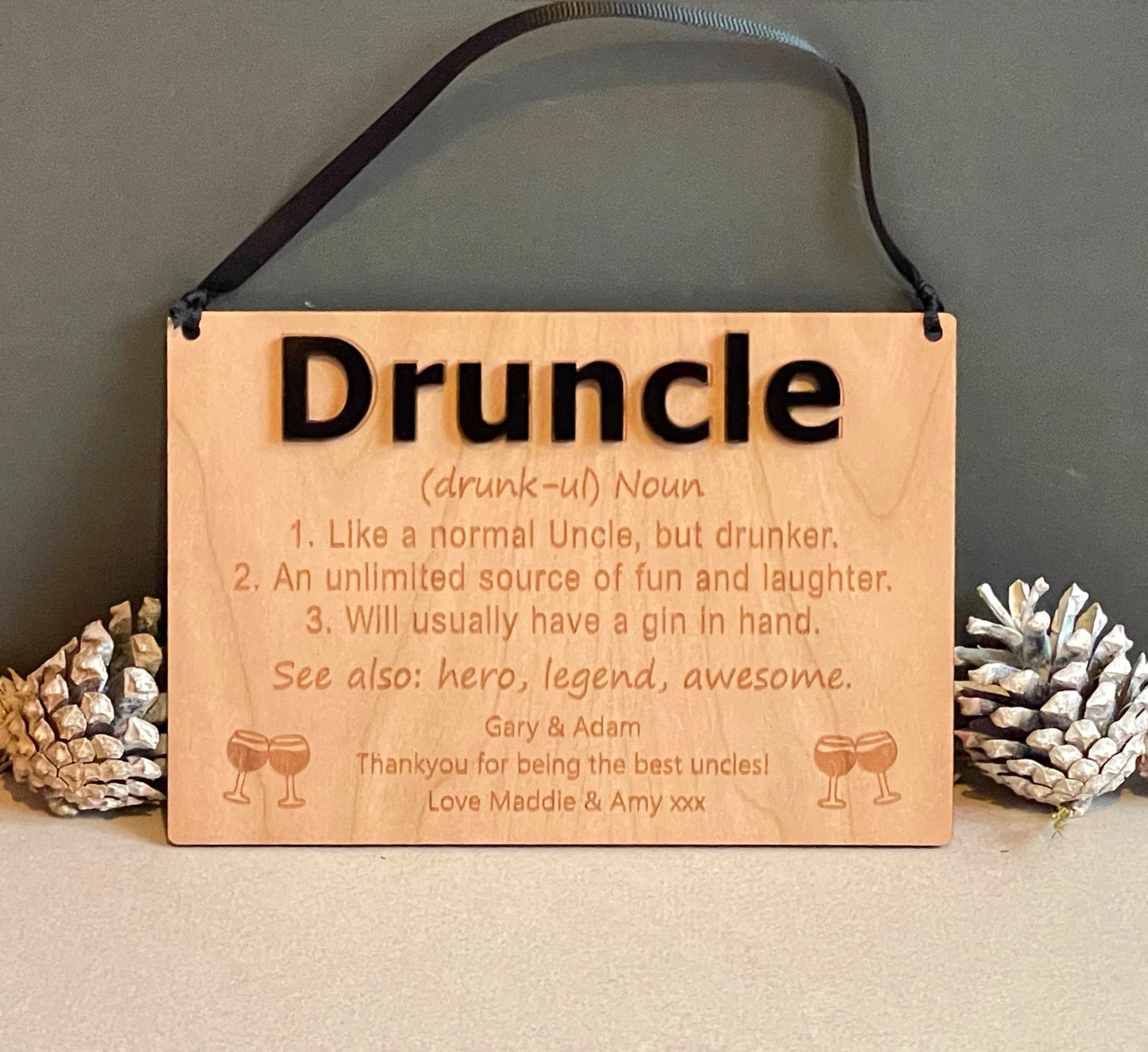 Uncle Gift Personalised Plaque | Druncle Funny Gift