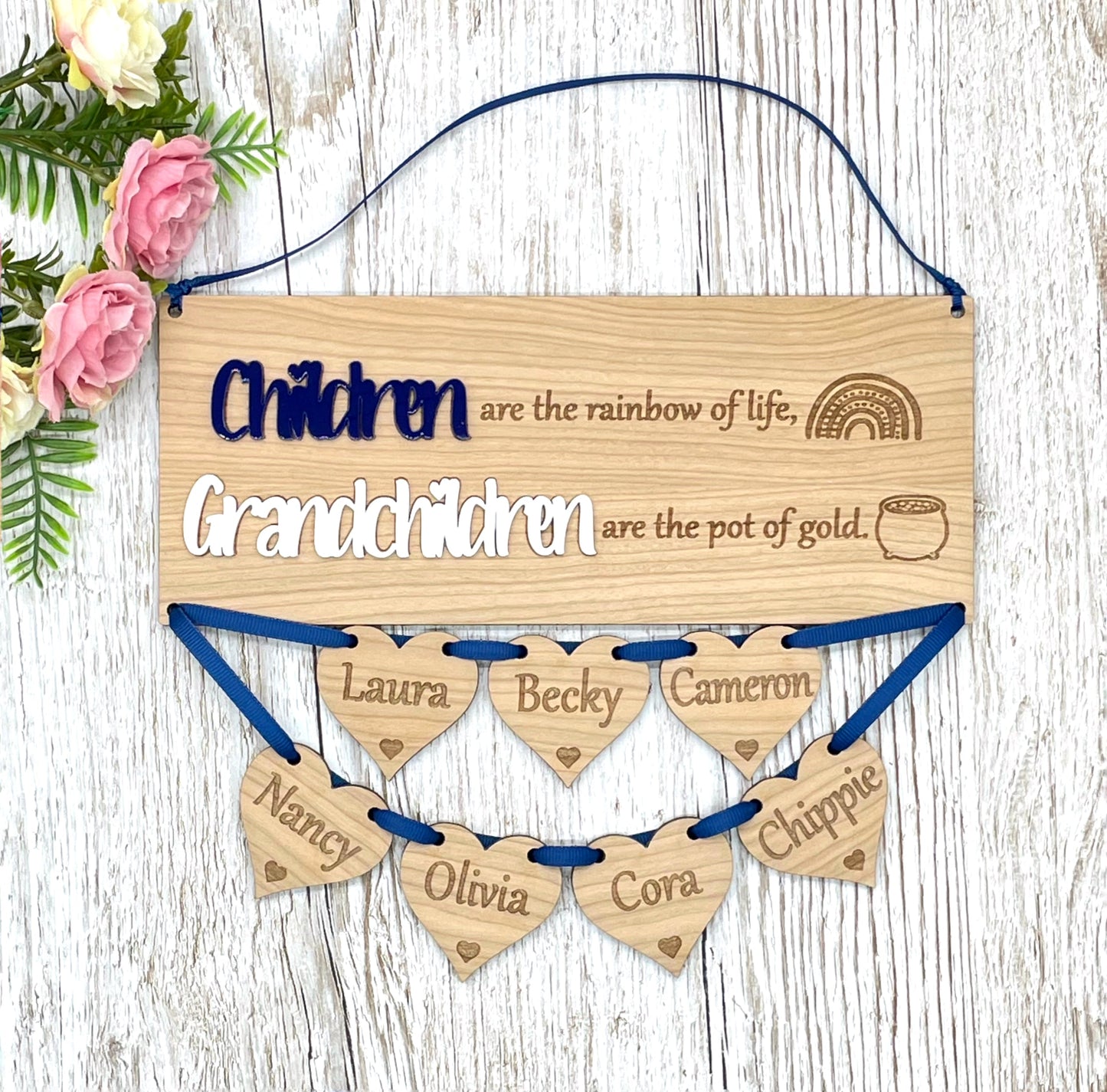Parent Grandparent Gift Hanging Hearts Plaque