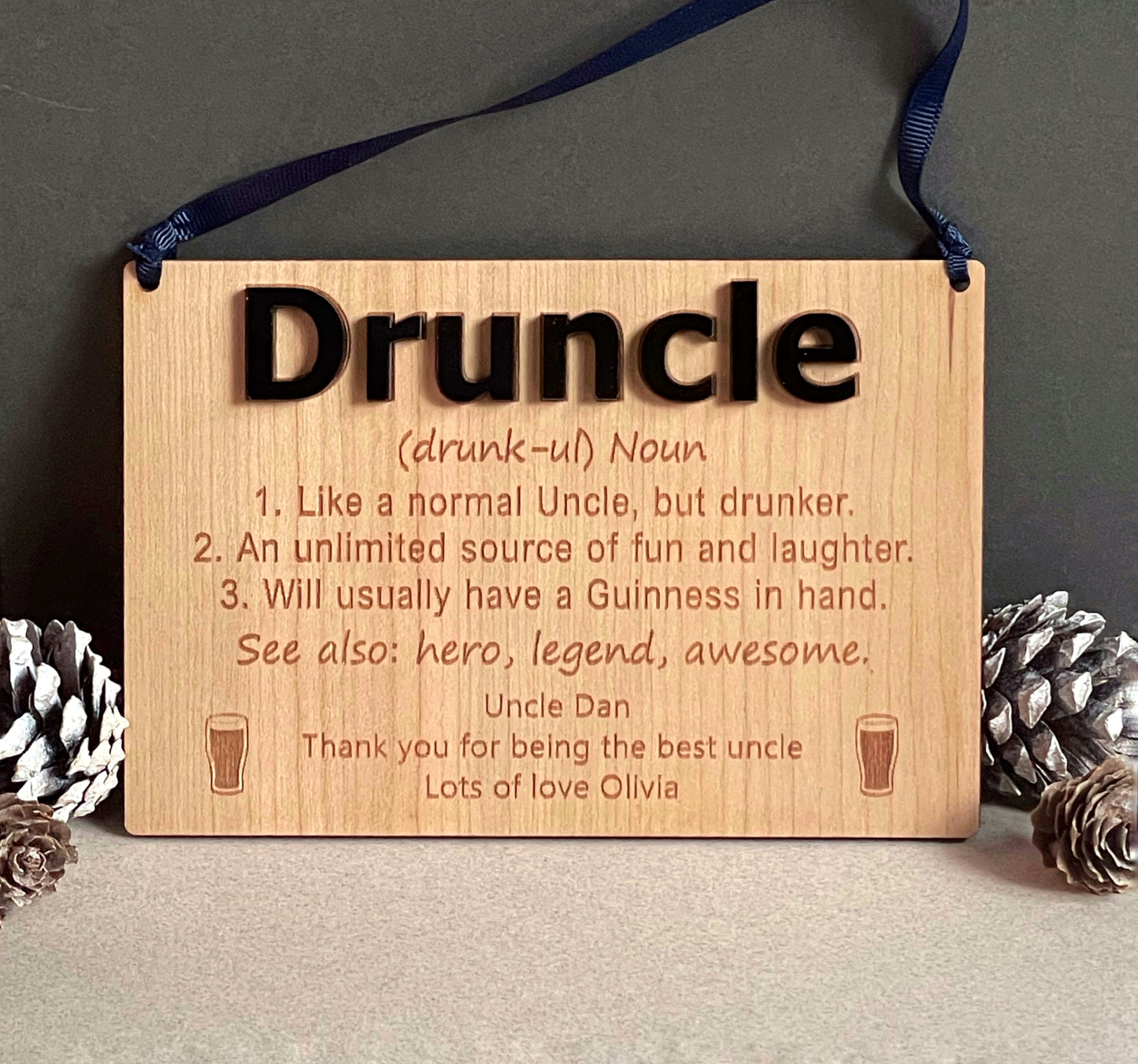 Uncle Gift Personalised Plaque | Druncle Funny Gift