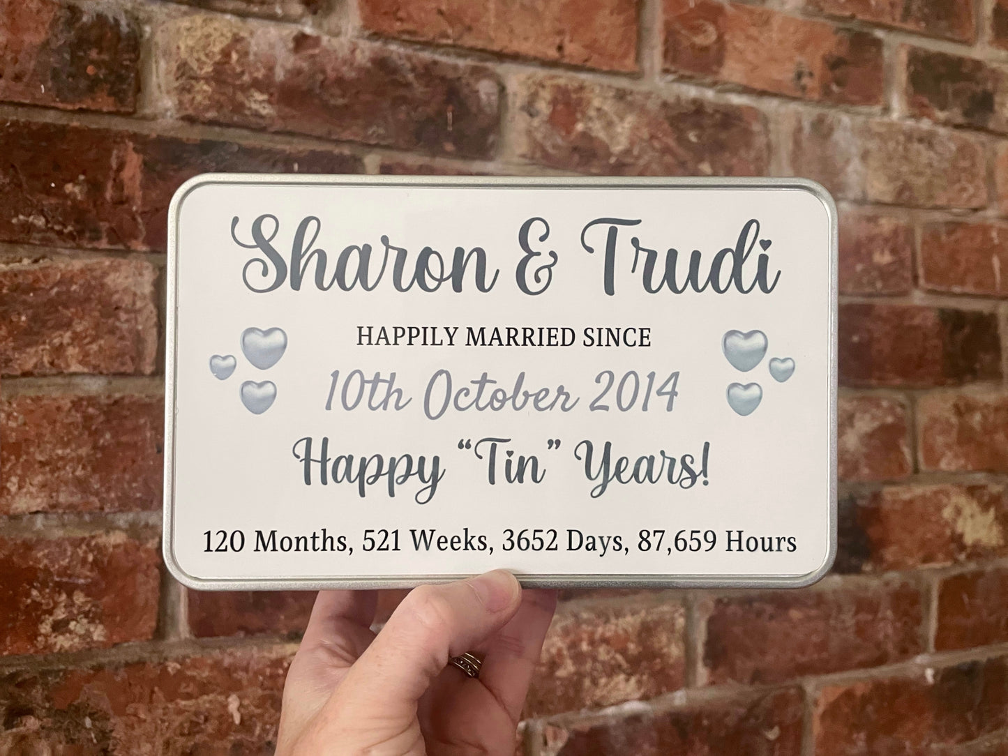 10th Wedding Anniversary Tin Gift