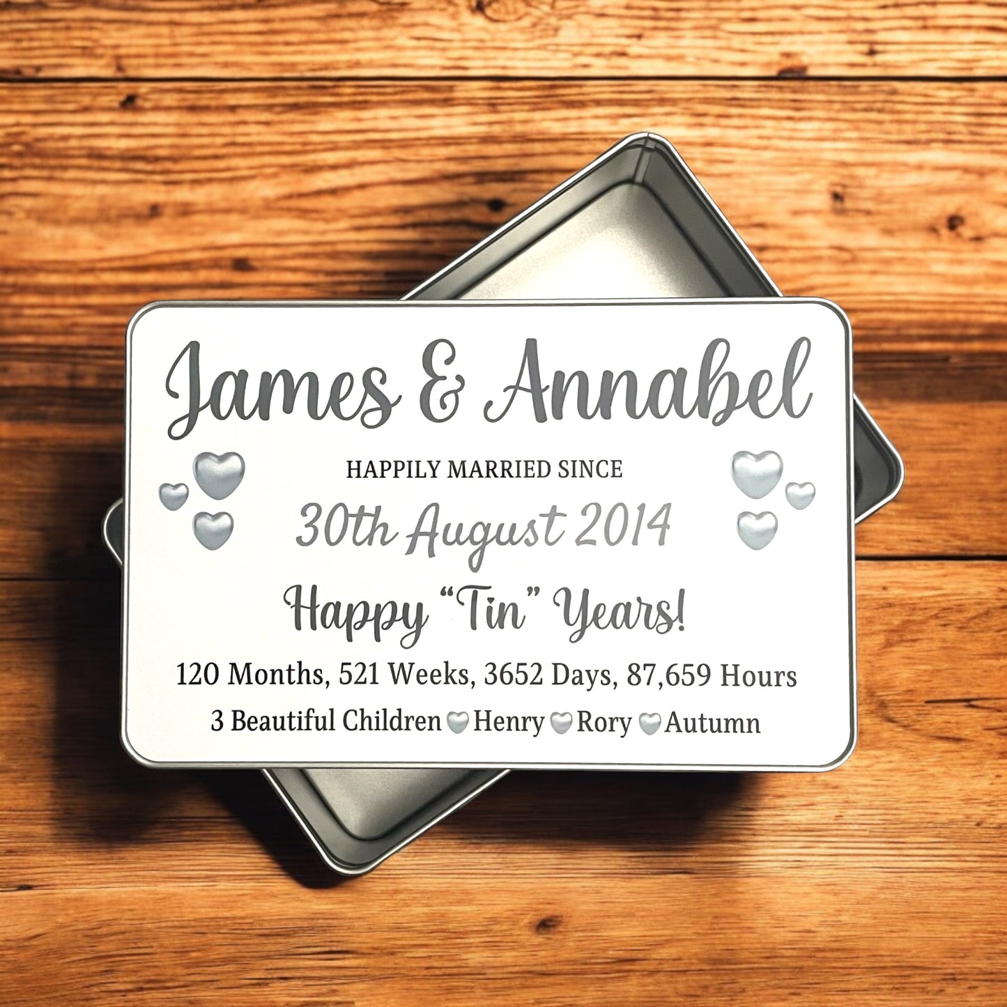 10th Wedding Anniversary Tin Gift