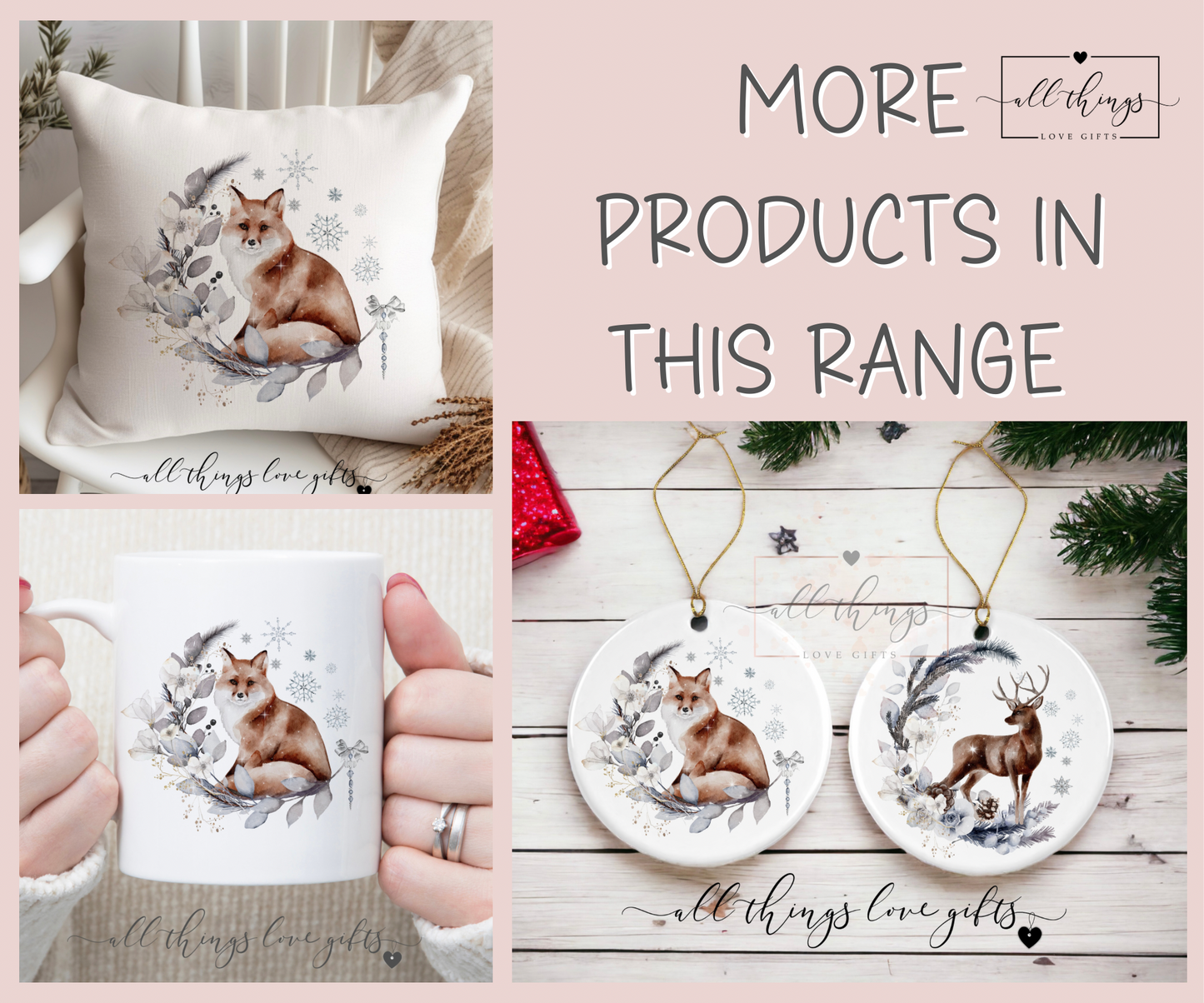 Winter Fox Wreath Mug