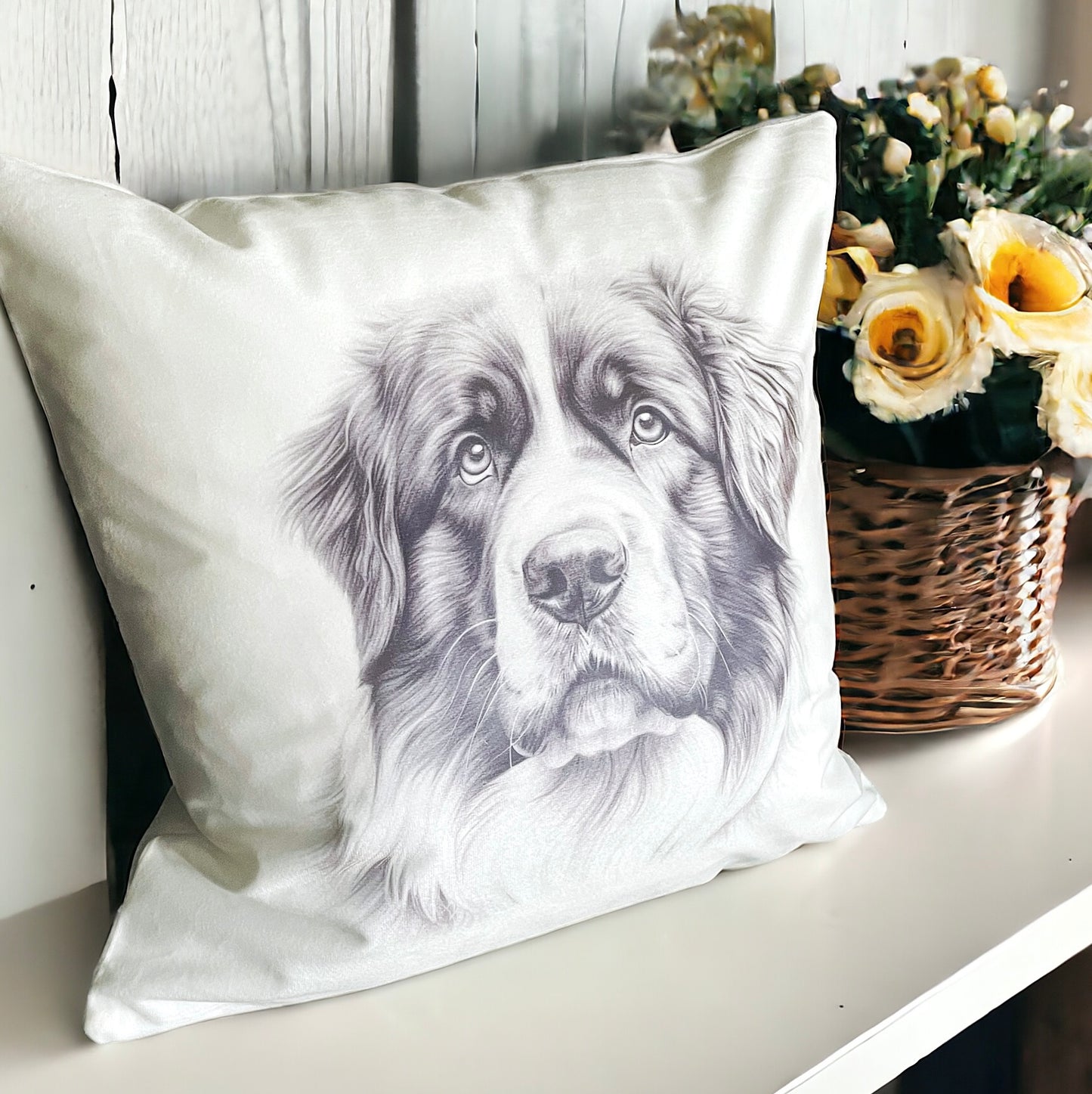 Saint Bernard Dog Pet Cushion