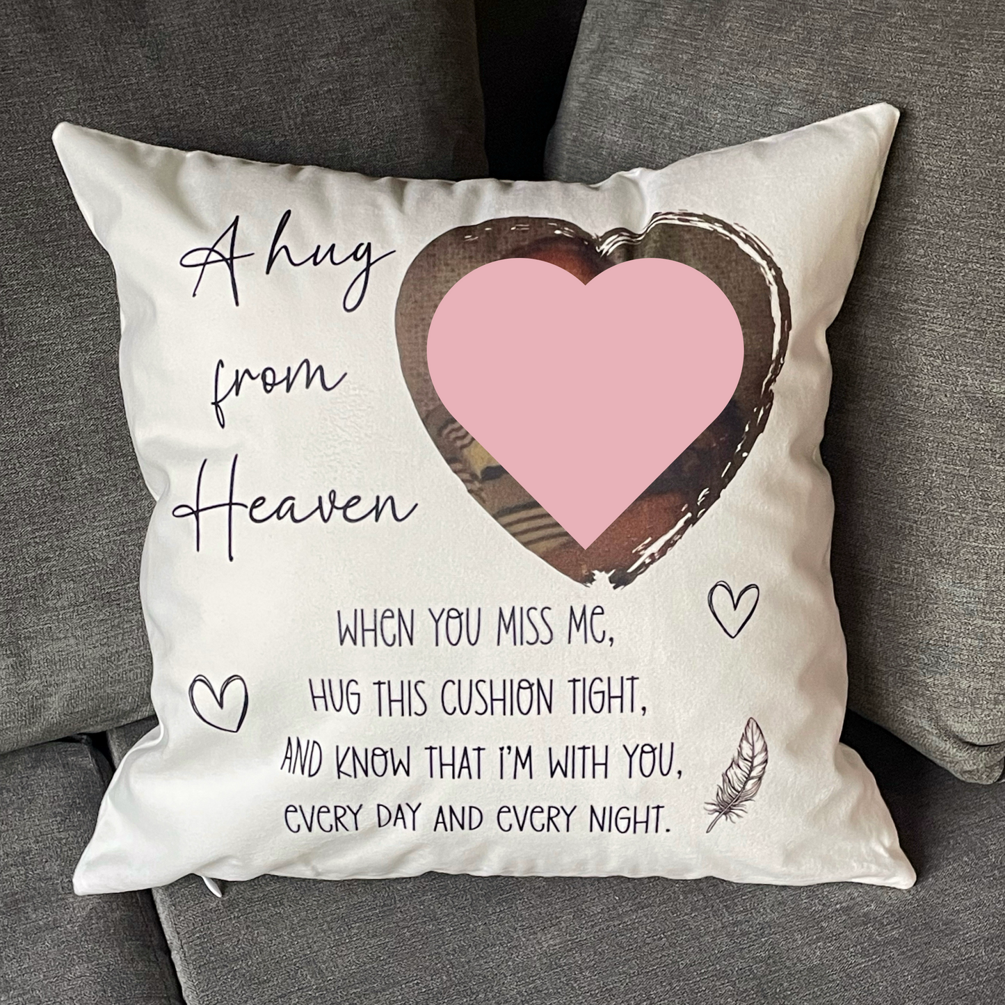 Memorial A Hug From Heaven Photo Cushion