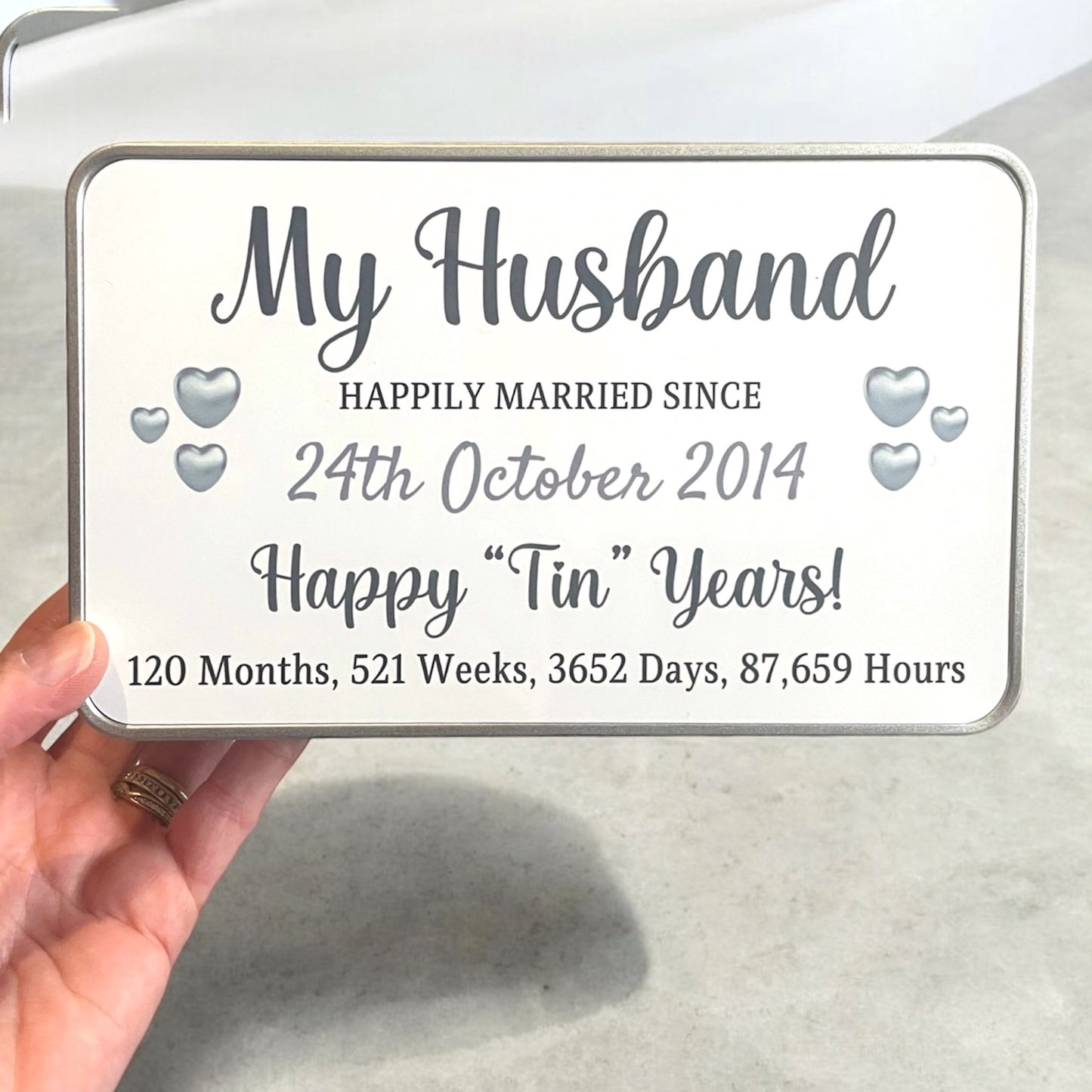 10th Wedding Anniversary Tin Gift