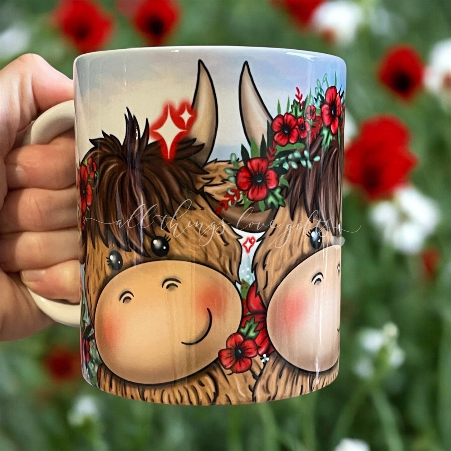 Poppy Highland Cow Mug Remembrance Mug