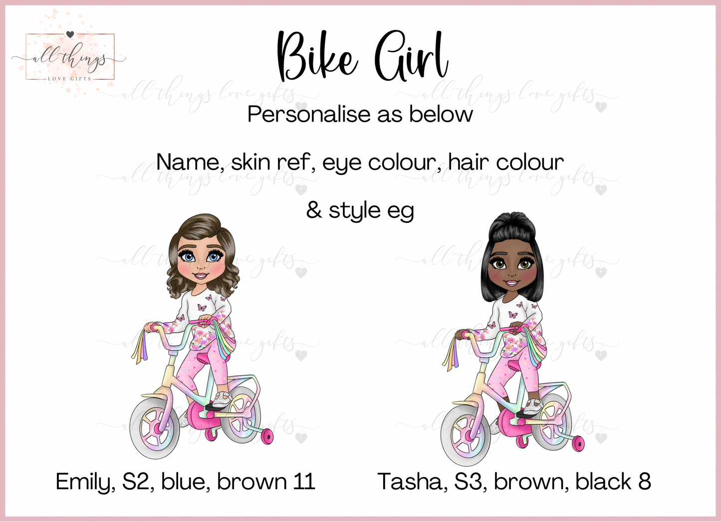 Girls Bike Treat Tin | Build Your Own Character