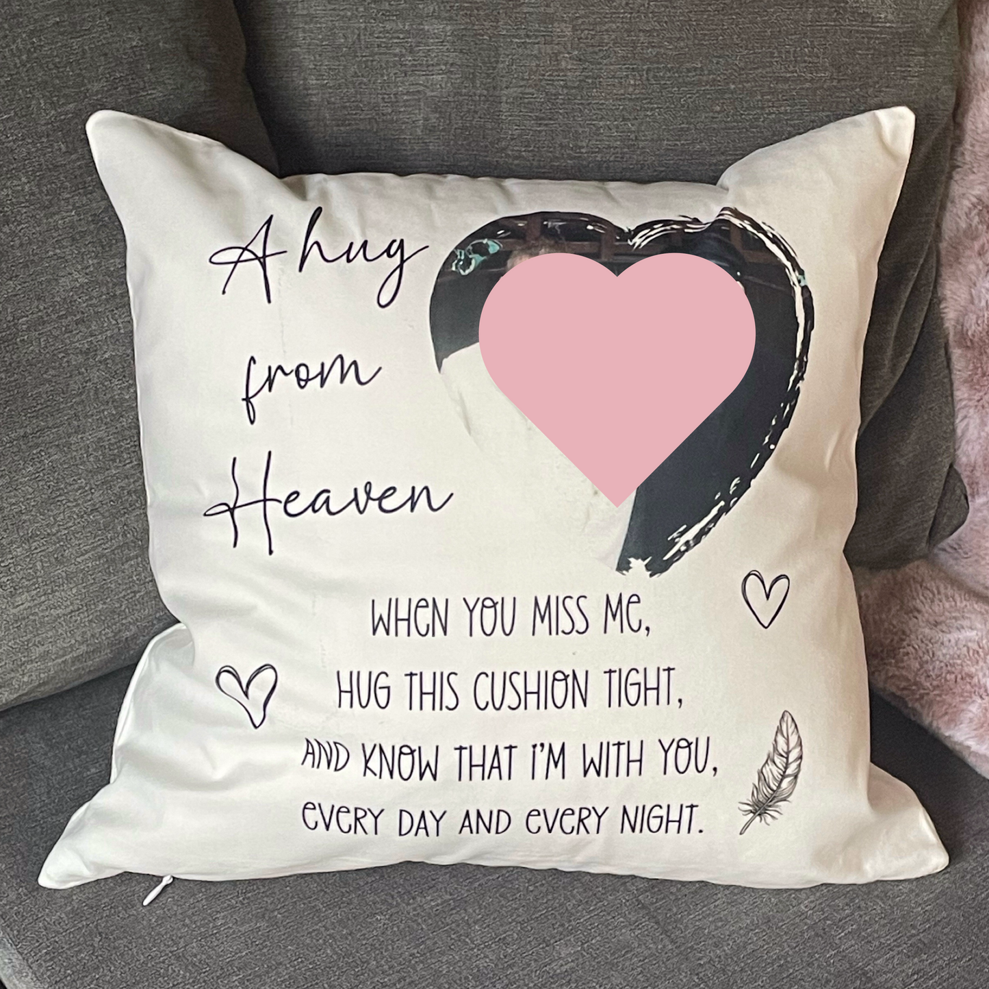 Memorial A Hug From Heaven Photo Cushion