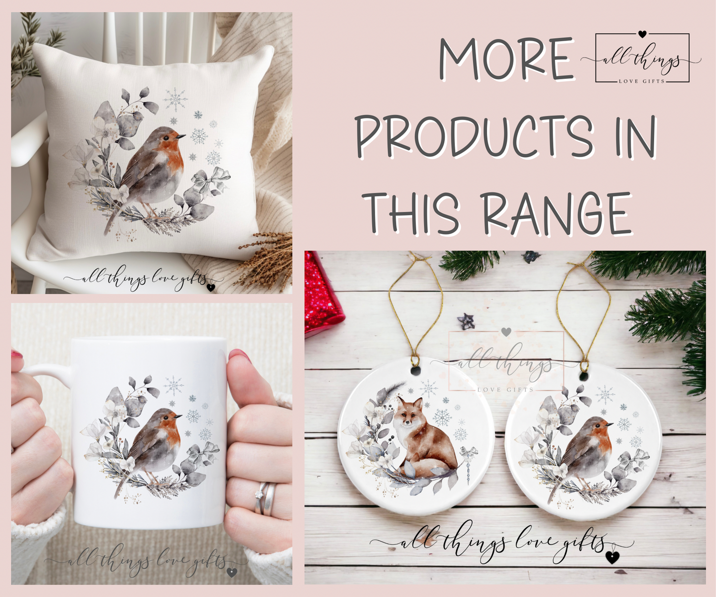 Winter Robin Wreath Mug