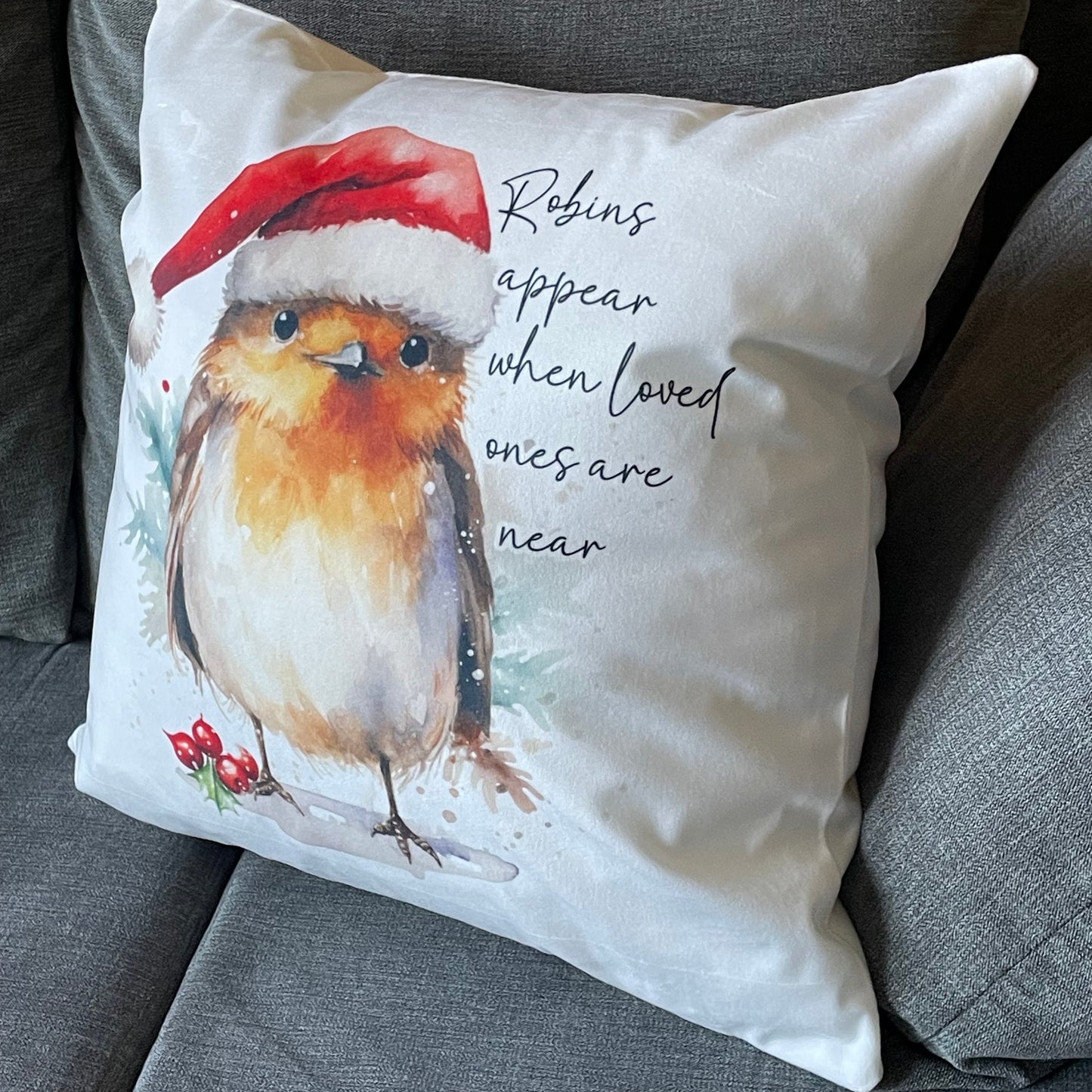 Christmas Robin Cushion