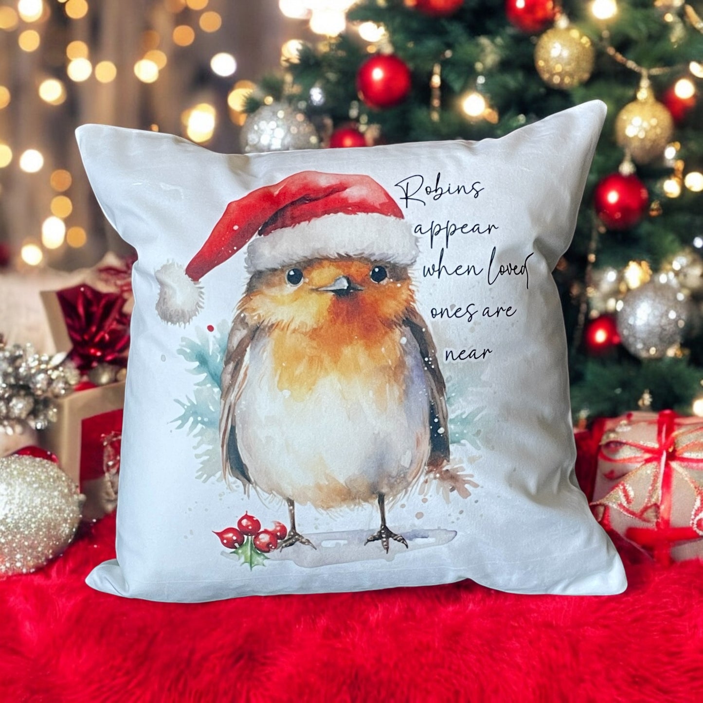 Christmas Robin Cushion