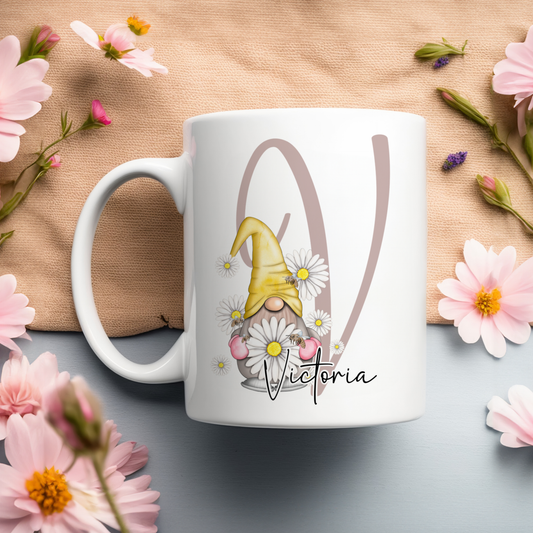 Alphabet Gnome Daisy Mug