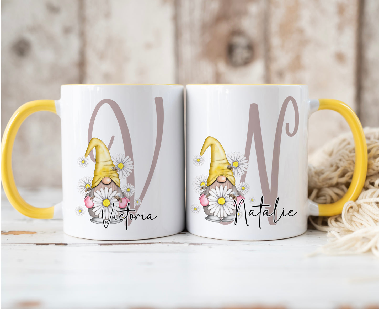 Alphabet Gnome Daisy Mug