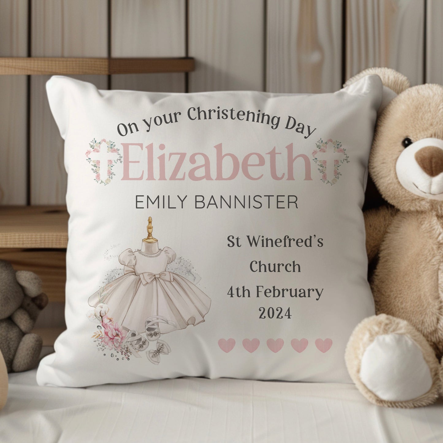 Christening Keepsake Personalised Cushion