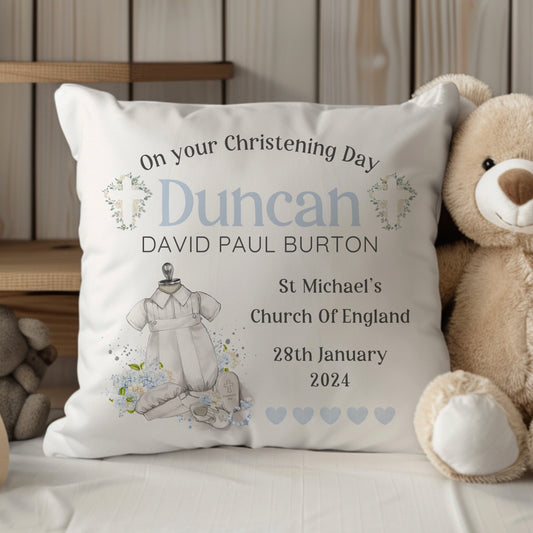 Christening Keepsake Personalised Cushion