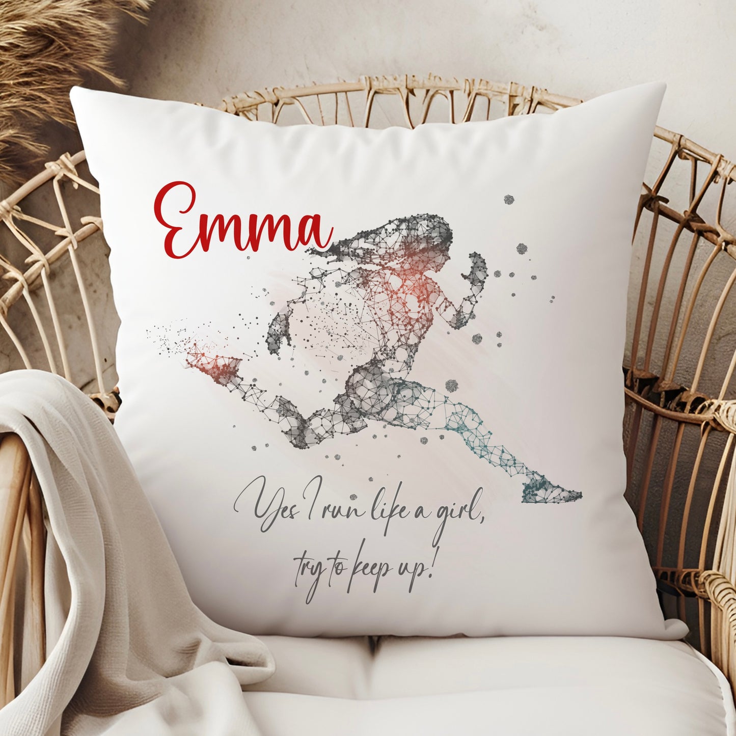 Running Woman Personalised Cushion