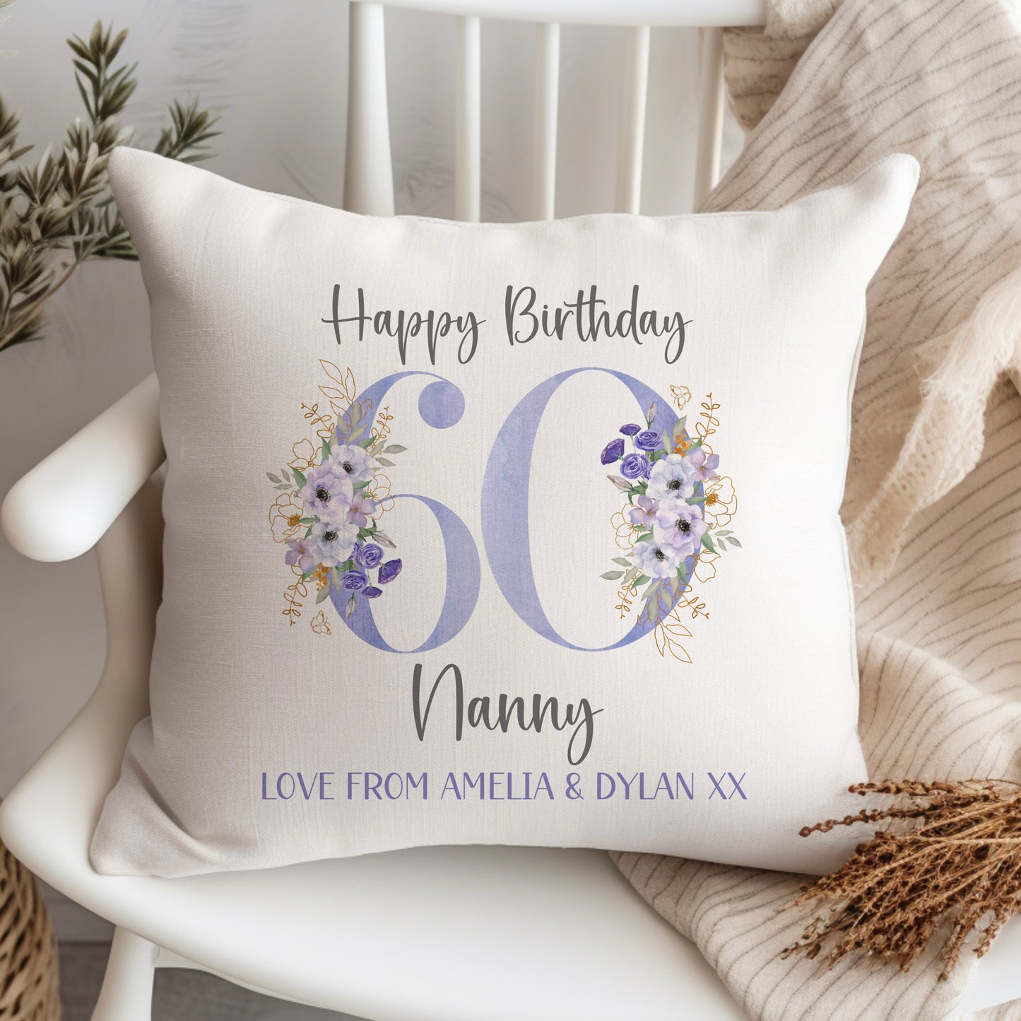 60th Birthday Cushion | Any Age Birthday Cushion