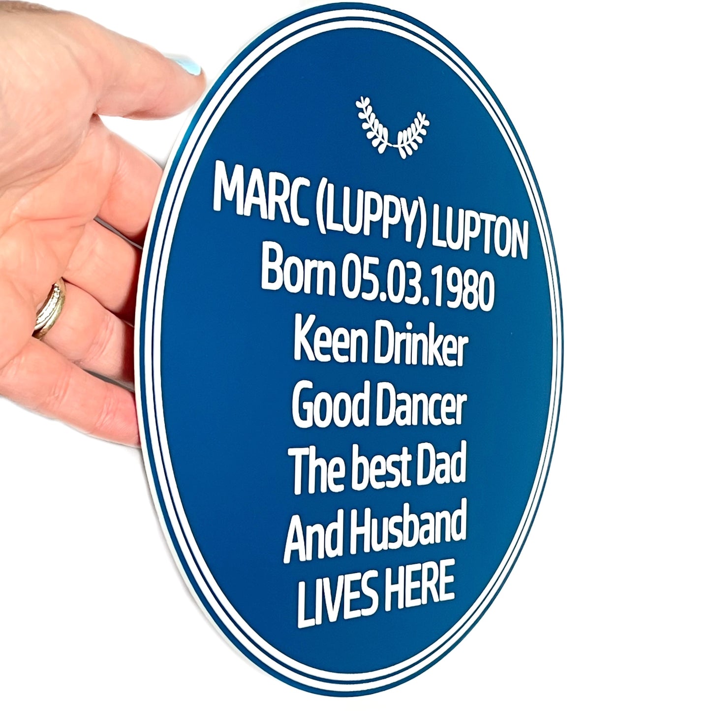 Blue Heritage Personalised Plaque