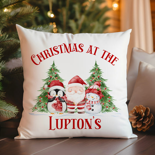 Christmas Santa & Friends Family Cushion