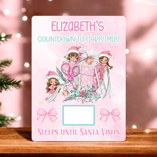 Christmas Elf Girl Countdown To Christmas Sign