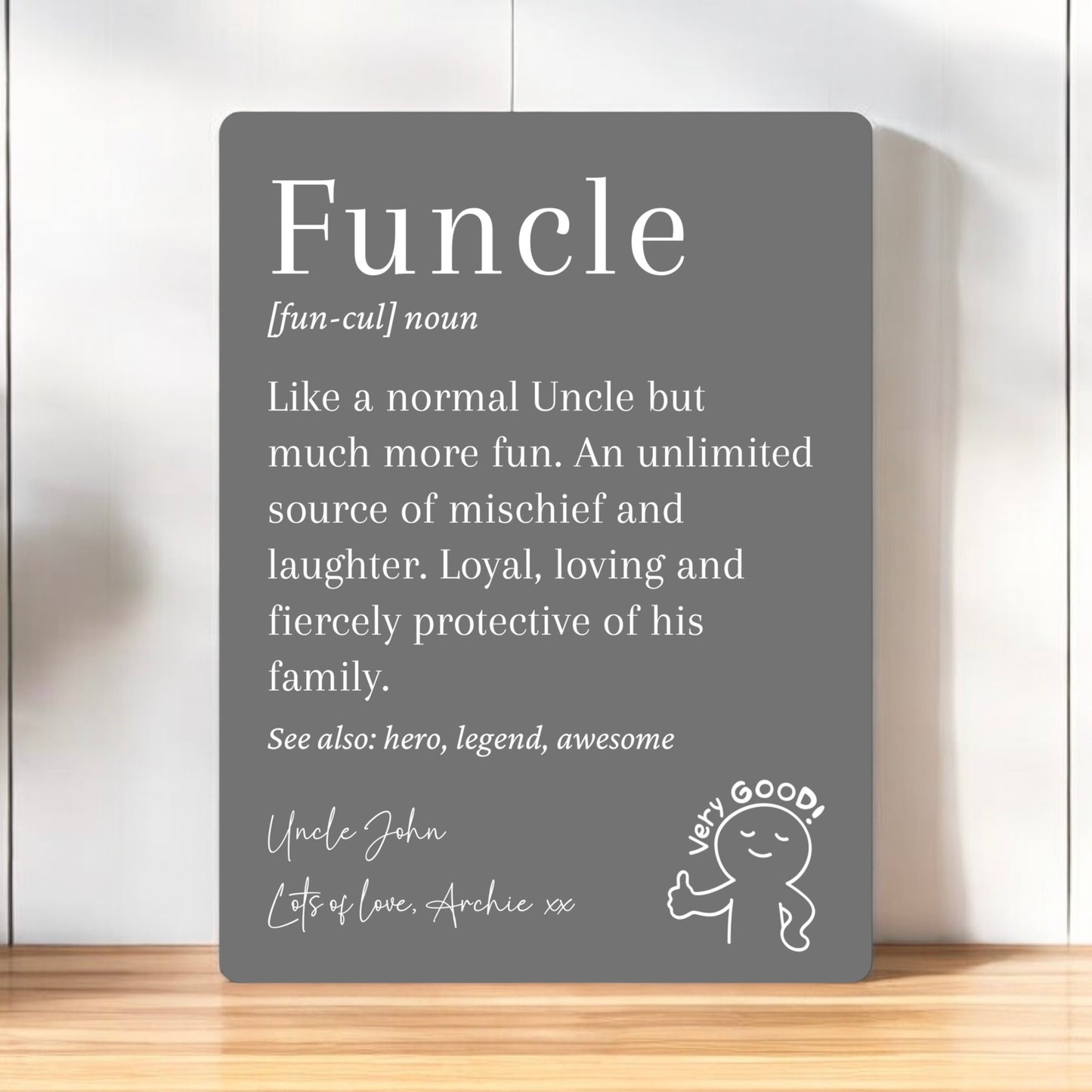 Uncle Funcle Personalised Aluminium Sign