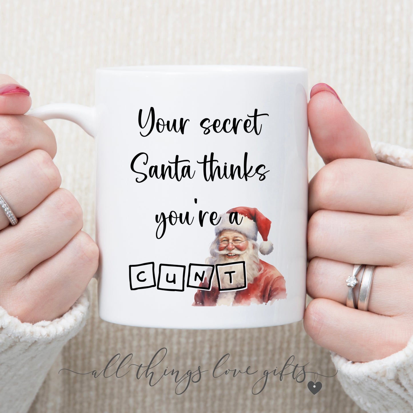 Secret Santa Christmas C*nt Swear Rude Mug